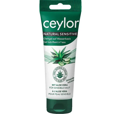 Ceylor Gleitgel Natural Sensitive (Gleitgel mit Aloe Vera), Tube mit 100ml, 1-tlg., 100% natürliche Inhaltsstoffe, in ökologischer Verpackung