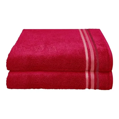 Schiesser Frottier Duschtuch Skyline Color 2er Set - 100% Baumwolle, saugstark & weich - Bettwäsche-Sets: 2 flauschige Duschtücher (70x140cm) aus 100% nachhaltiger Baumwolle, saugfähig, strapazierfähig und pflegeleicht, ideal für Allergiker.