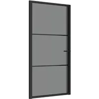 vidaXL Innentür 102,5x201,5 cm Schwarz ESG-Glas und Aluminium - Moderne Innentür aus gehärtetem Glas und Aluminium, ideal für stilvolle Raumübergänge. Bietet Sichtschutz und ist extrem robust gegen Stöße und Kratzer. Einfach zu montieren, perfekt für jeden modernen Wohnraum.