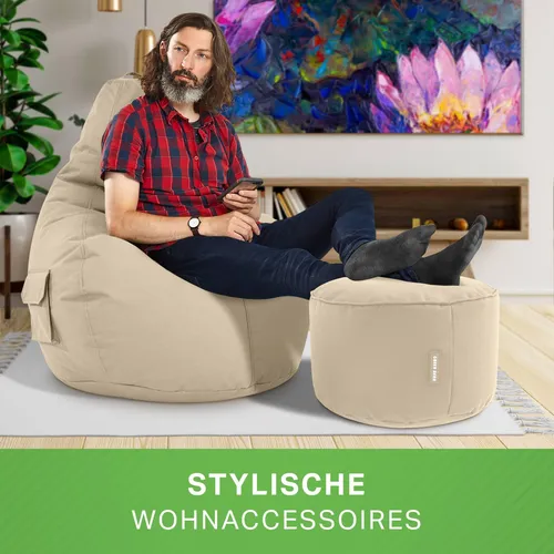 Green Bean Sitzsack + Hocker Set