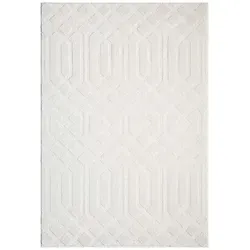 carpet city Kurzflor-Teppich Creme 200x290 cm - Moderne Teppiche für stilvolle Wohnräume, pflegeleicht und strapazierfähig, ideal für Fußbodenheizung.