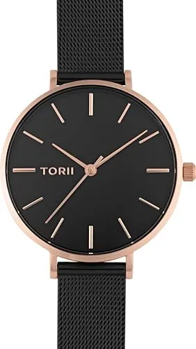 TORII Damenarmbanduhr R37BS.BR in klassischem schwarzen Mode-Design.