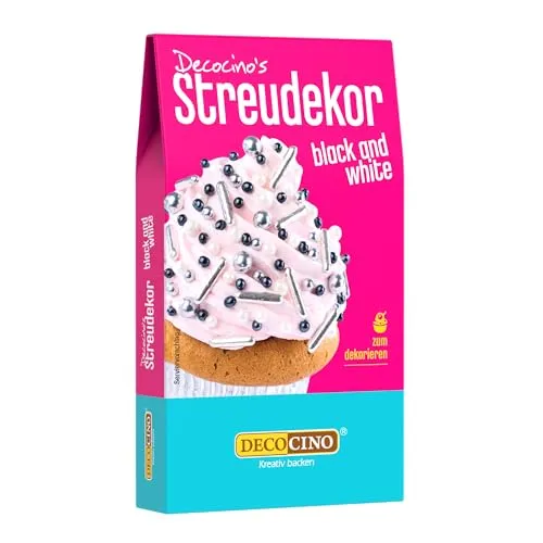 DECOCINO Streudekor Black and White 40 g Tortendeko von DECOCINO
