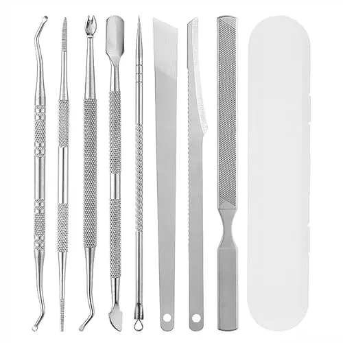 EUZUXU 8 Stück Eingewachsene Zehennägel Set, Professionelle Nagelpflege Eingewachsene Fußnägel Datei & Lifter Kit, Nagelfeile und Eingewachsene Zehennagel Werkzeug