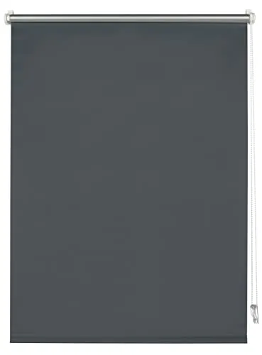 Deco Company Thermo-Rollo ohne Bohren mit Thermo-Rückseite, Klemm-Montage, Höchste Lichtreflektion, Energiesparend, Lichtundurchlässig, Alle Montage-Teile inklusive, Anthrazit, 45 x 150 cm