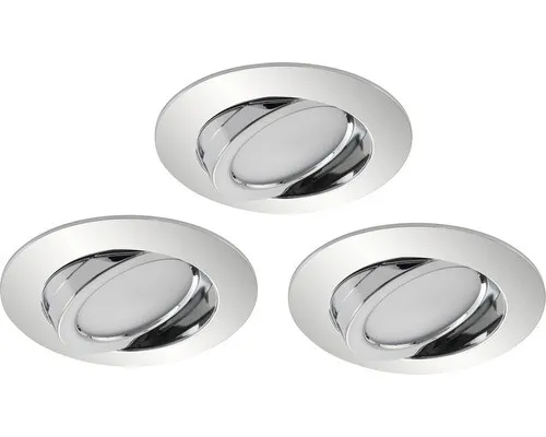 LED Einbauleuchten 3-er Set je 5 W, schwenkbar,chrom,dimmbar
