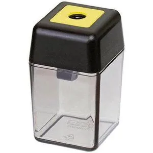 M+R Spitzer Quattro Design, schwarz-transparent, einfacher Dosenspitzer, aus Kunststoff