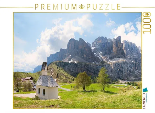 CALVENDO Puzzle Kapelle am Grödnerjoch | 1000 Teile Lege-Größe 64x48cm Foto-Puzzle für glückliche Stunden