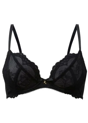 Gossard Damen Superboost Lace Padded Plunge Bra BH - Eleganter Schwarz 70C - Funktionsunterwäsche mit femininem Spitzendesign und stützendem Netz für optimalen Komfort. Schmeichelnde Form zur Verbesserung des Dekolletés.