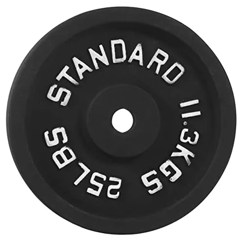Fitvids Hantelscheibe aus Gusseisen für Krafttraining und Gewichtheben, 2,5 cm Mitte (Standard), 11,3 kg (einzeln)