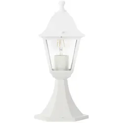 BRILLIANT weiße Außensockelleuchte Nissie | Landhausstil | mit geeignetem Leuchtmittel dimmbar | Höhe 36,5 cm | 1x E27 Fassung max. 60 Watt | IP... - Weiß