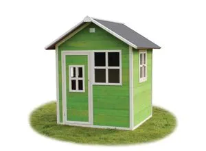 EXIT Spielhaus Loft 100 - Grünes Spielvergnügen aus FSC®-zertifiziertem Holz - Spielplätze: Hochwertiges Spielhaus aus FSC®-zertifiziertem Massivholz, ideal für Kinder ab 3 Jahren, mit 3 Fenstern und bis zu 100 kg Tragkraft.