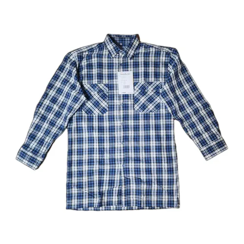 Hemd 0450 blau kariert, Größe 45/46 - Herren-Freizeithemden, weiches Flanellmaterial für höchsten Tragekomfort und lässigen Stil.