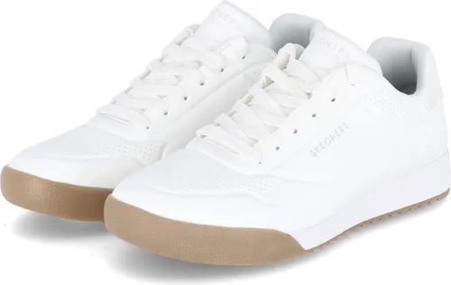 SKECHERS ZINGER-THE ARWEN Herren Sneaker - Sportliche Herren Sneaker aus Lederimitat in Weiß mit gepolstertem Schaftrand und Skechers Air-Cooled Memory Foam für optimalen Komfort.