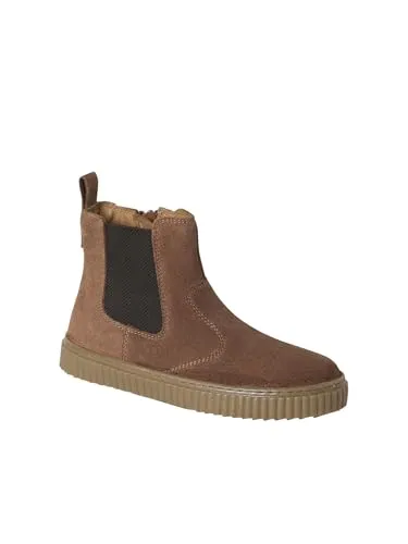Vertbaudet Kinder Chelsea-Boots aus Leder mit Reißverschluss camel 37