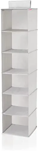 Leifheit Hängeregal grau - Platzsparender Organizer für Kleiderschrank - Hängeregal aus reißfestem, atmungsaktivem Stoff, ideal zur hygienischen Aufbewahrung von Kleidung. Einfach an der Kleiderstange zu befestigen und faltbar für platzsparende Lagerung.