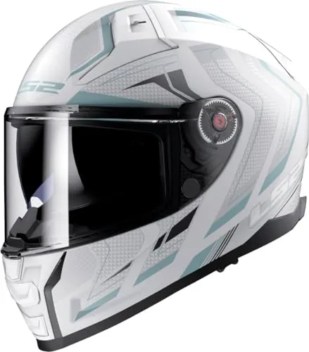 LS2 FF811 Vector II Alizer Integralhelm - Matt Weiß/Silber - L - Motorradhelm mit Twin Shield System, hypoallergenem Innenfutter und Notfall-Entriegelung für maximale Sicherheit und Komfort auf jeder Fahrt.