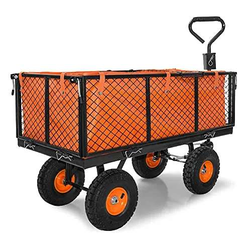 Schiebe-Anhängerwagen für Gartenarbeiten aus Eisen, 550 kg Tragfähigkeit