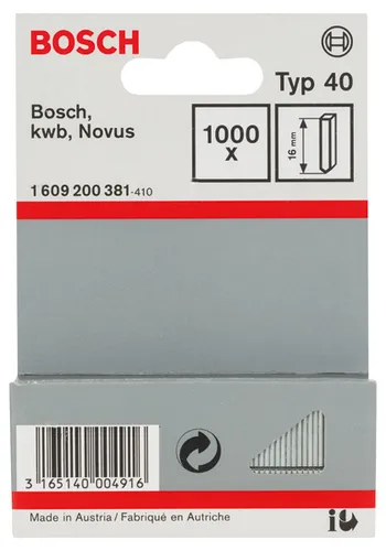 Bosch Accessories 1609200381 Tackernägel Typ 40 Produktabmessung, Länge 16mm 1000St.