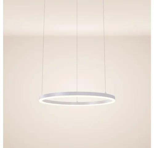 s.luce Led-Hängeleuchte Rund, Weiß, Metall, 60 cm - Moderne LED-Hängeleuchte mit minimalistischer Form und flexibler Aufhängung. Ideal für individuelle Lichtgestaltung mit gleichmäßiger Lichtverteilung und hoher Farbwiedergabe.