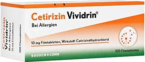 Cetirizin Vividrin 10 mg Filmtabletten 100 ST von Bausch + Lomb