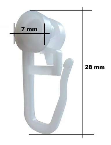rewagi Gardinenröllchen Gardinengleiter mit Rolle Ø 7 mm, für 4 mm Laufnut, 100 Stück, Weiß, Gardinen, Gardinenschienen, Gardinenstangen, Innenlaufsysteme, Vorhänge