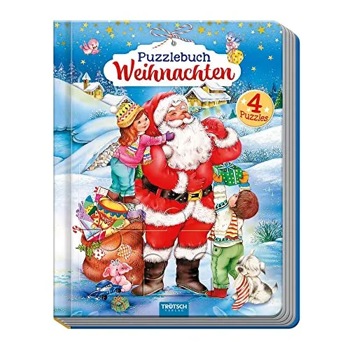 Trötsch Puzzlebuch Weihnachten - Grundbegriffe für Kinder, fördert die Kreativität und motorischen Fähigkeiten mit festlichen Motiven