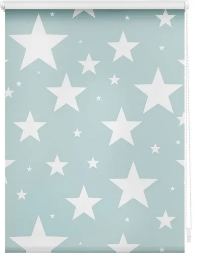 Seitenzugrollo Rollo Klemmfix Sterne, LICHTBLICK ORIGINAL - Seitenzugrollo ohne Bohren, blickdicht und lichtdurchlässig, ideal für Kinderzimmer. Schaffen Sie eine gemütliche Atmosphäre mit einfacher Klemmträgermontage und hochwertigem Digitaldruck.
