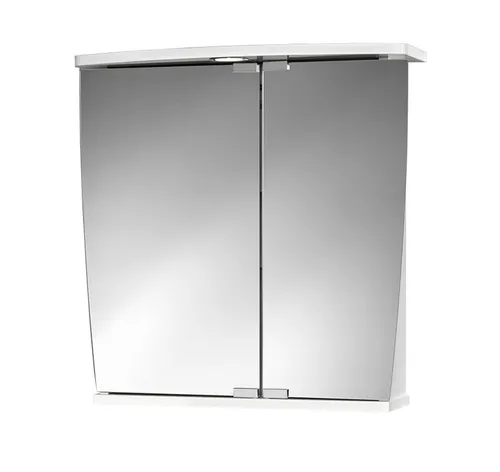 Jokey Spiegelschrank Numa grifflos – 58 cm mit LED-Beleuchtung - Spiegelschränke fürs Bad: Der grifflos gestaltete Numa Spiegelschrank bietet mit zwei höhenverstellbaren Einlegeböden und integrierter LED-Beleuchtung optimalen Stauraum und modernes Design.