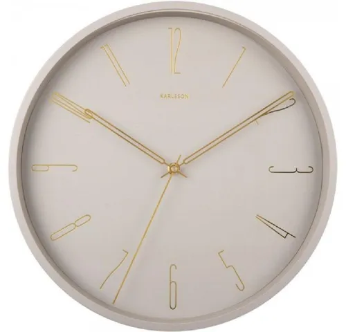 Karlsson Wanduhr Belle, Grau und Gold, 35x35 cm - Elegante Wanduhren aus Metall in modernem Design, ideal für stilvolle Wohnräume und als Blickfang in Ihrer Dekoration.