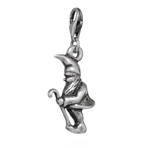 NKlaus Gartenzwerg Charm-Anhänger 925 Silber antik 32x12mm Zwerg Amulett für Bettelarmband 16220