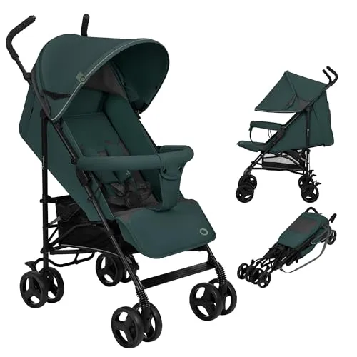 LIONELO Elia Buggy - Praktischer Kinderwagen bis 15 kg - Kompakter Buggy mit einfachem Faltsystem, ideal für Reisen und den Alltag. Ausgestattet mit Hinterradbremse, Moskitonetz und Beinwärmer für optimalen Komfort.