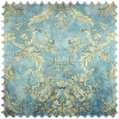 Samt Velours Möbelstoff Ornament Oman Türkis mit Fleckschutz - Hochwertiger Möbelstoff für Polstermöbel, mit klassischem Ornament-Design und Fleckschutz. Perfekt für stilvolle Wohnakzente und langlebige Nutzung.