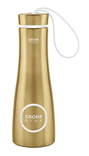 Grohe 40848GN0 Blue Thermo-Trinkflasche, cool sunrise gebürstet - Thermobehälter aus Edelstahl mit doppelwandiger Isolierung, hält Getränke länger kühl und ist ideal für unterwegs.