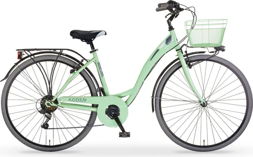 MBM Cityrad Agorà 28 Zoll, 6 Gang Shimano Kettenschaltung - Das MBM Citybike Agorà bietet eine perfekte Kombination aus stilvollem Design und Funktionalität. Ideal für die Stadt und kleine Touren. Mit 6-Gang Kettenschaltung und robusten V-Bremsen für komfortable Fahrten.
