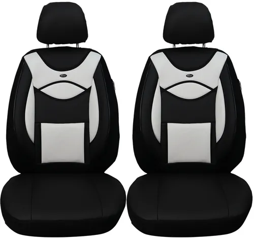 BREMER SITZBEZÜGE für Toyota Corolla E14 (2006-2013) - 2-teiliges Set aus atmungsaktivem Kunstleder in Schwarz/Weiß, passend für Fahrzeuge mit und ohne Sitzheizung. Pflegeleicht und ideal für den täglichen Einsatz.