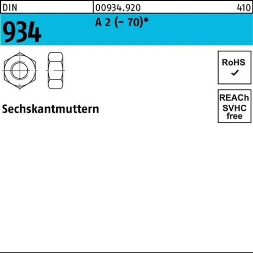 100er PACK(Stk) 000934920009040000 Sechskantmutter DIN 934 M 4 A 2 (- 70)