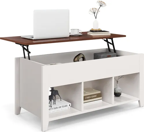 COSTWAY höhenverstellbarer Couchtisch