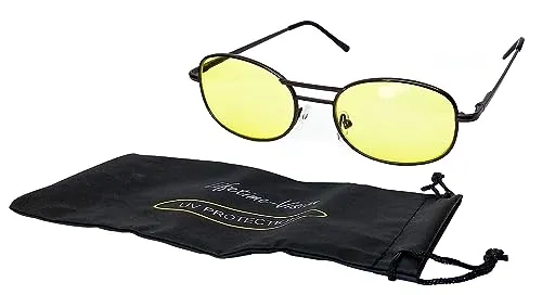 ECO NACHTSICHT BRILLE mit Beutel UV-Protection blendfreie Linsen Auto Nachtsichtbrille Nachtfahrbrille Kontrastbrille Kontrast 2-Varianten 78 (Metallgestell)