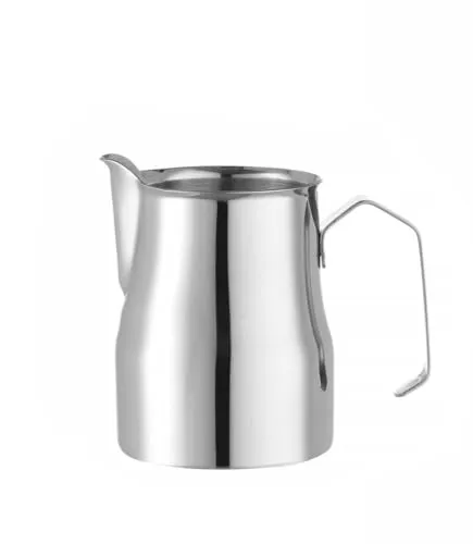 HENDI Milchkännchen, mit V-förmigem Ausguss, Milchkanne, Milchschaumkännchen, für Cappuccino oder Latte Art, ø65x(H)99mm, 0.35L, Edelstahl