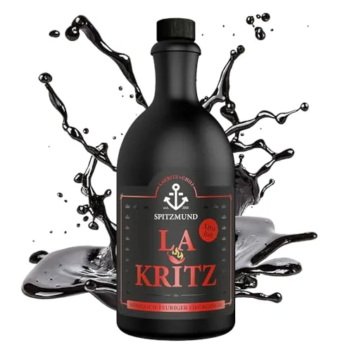 SPITZMUND LA KRITZ Chili 500 ml | Lakritzlikör mit feiner Chili-Note | Harmonische Süßholzaromen mit dezenter Schärfe | Für Lakritzliebhaber | pur, auf Eis & im Cocktail | 20% vol.
