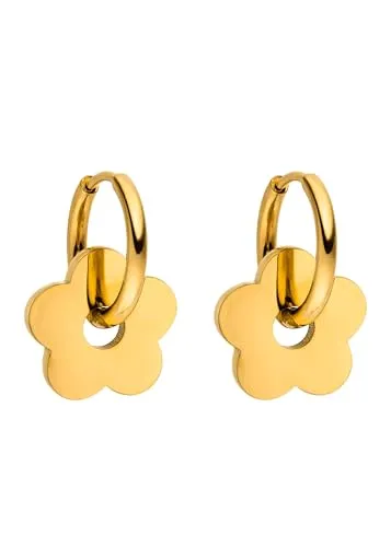 Purelei Paar Creolen Flower in gold von PURELEI