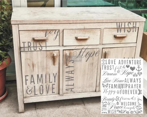 Wandtattoo Möbel Transfers Transferfolie Transferbild Prima re-design Rubbelbild