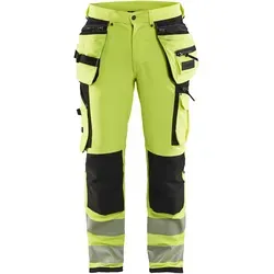 Blakläder High Vis Bundhose 4-Wege Stretch 1997 1642 - Gelb/Schwarz - Vielseitige High Vis Arbeitshose aus 4-Wege Stretch für optimale Bewegungsfreiheit. Mit praktischen Taschen und CORDURA® Verstärkung für hohe Strapazierfähigkeit. Zertifiziert nach EN ISO 20471 für gute Sichtbarkeit.