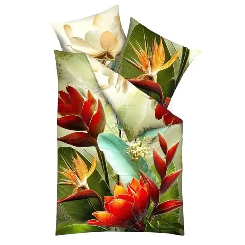 Kaeppel Mako-Satin Bettwäsche Bird of Paradise 135x200 cm von Kaeppel