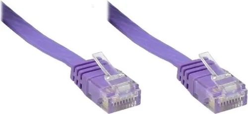 Patchkabel Cat. 6, 2m, U/UTP, flach, violett, RJ45