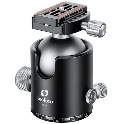 LEOFOTO Stativ-Kugelkopf HB-70+QP-70N - Stativkopf für Profis, extrem hohe Tragfähigkeit bis 40kg und stufenlos einstellbarer Widerstand, ideal für anspruchsvolle Fotografie.