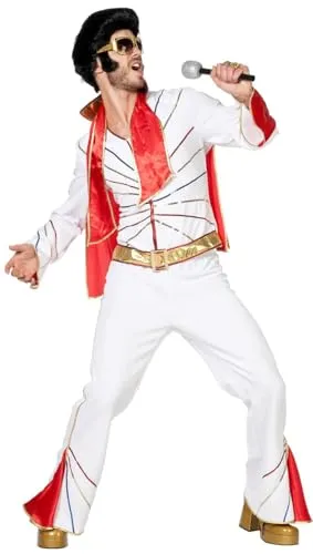 Elvis Herren Kostüm Karneval Gr. 54 (533754) - Kostüm-Outfits für Erwachsene, perfektes Outfit für Karneval mit authentischem Elvis-Style aus 100% Polyester.