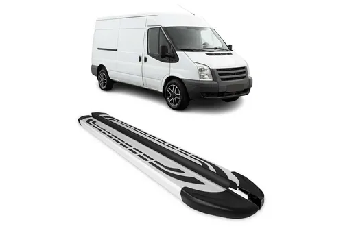 OMAC Kfz-Schmutzfänger Trittbretter für Ford Transit 2006-2014 L3 - Fahrzeugspezifische Trittbretter aus hochwertigem Aluminium für den Ford Transit L3. Rutschfestes Design bietet sicheren Zugang, schützt die Karosserie und wertet das Fahrzeug optisch auf.