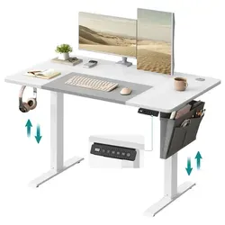 SONGMICS Höhenverstellbarer elektrischer Schreibtisch mit Organizer
